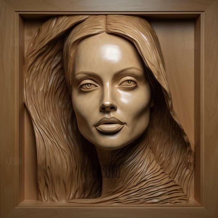 Angelina Jolie 3 stl model for CNC